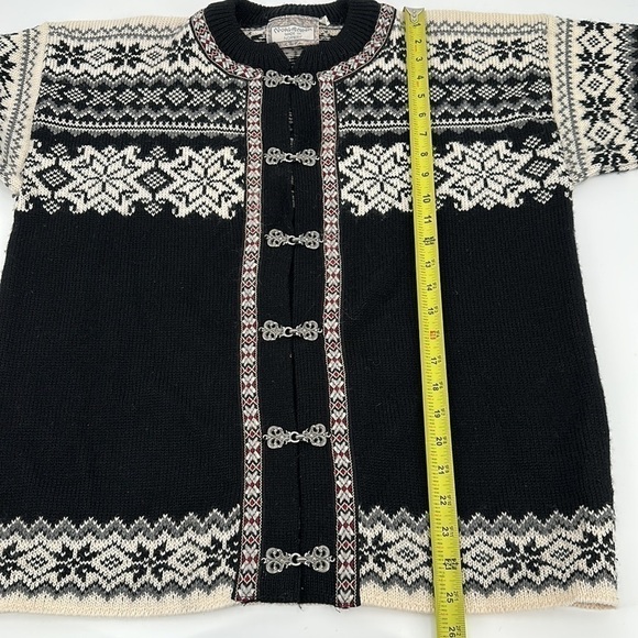 Norlender Black & White Fair Isle Wool Sweater Size Small - Picture 11 of 12